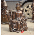 bronze guanyin sculpture with walking stick for home decor